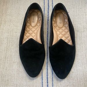 BIRDIES Black Suede Flats